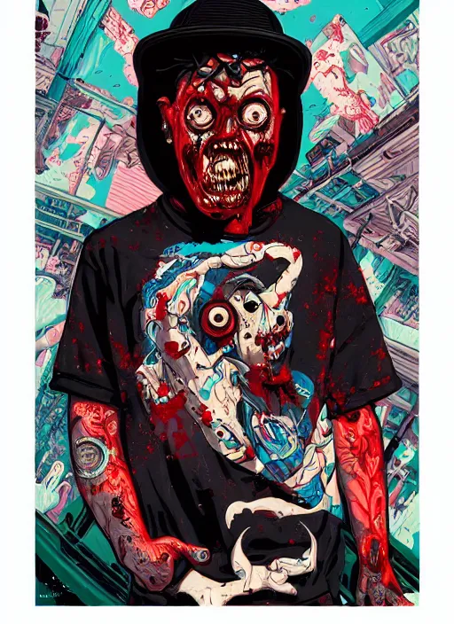 Image similar to zombie full body hiphop streetwear drip, tristan eaton, victo ngai, artgerm, rhads, ross draws
