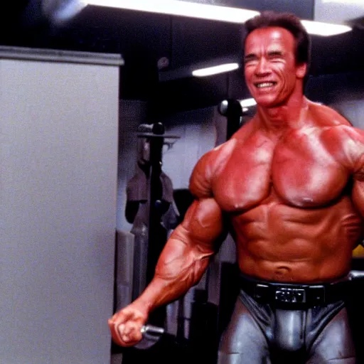 Prompt: Arnold Schwarzenegger bodybuilding as Darth Vader