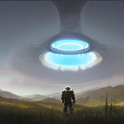 Image similar to halo ring from the game halo, simon stalenhag