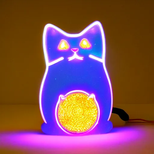 Image similar to glowing led cat
