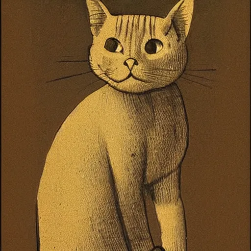 Image similar to cat by leonard da vinci