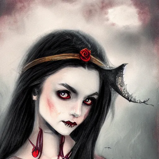 Image similar to the vampire girl portrait, fantasy art, concept art, H 1000