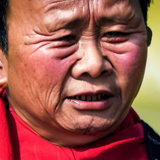 Image similar to Photograph of Min Aung Hlaing crying, closeup, newspaper article