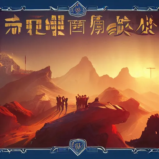 Image similar to The chinese crown, game poster printed on playstation 2 video game box , Artwork by Sergey Kolesov, cinematic composition