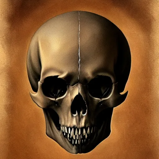 Image similar to A beautifully aesthetic rendering of a vampires skull, dark art, warm and soft and subdued colors, by Greg Rutkowski, Daarken, Julia Hetta, stefan gesell, Gothic art, Digital Painting, hyperrealism, Drawing, deviantart, digital illustration, trending on Artstation, hyperdetailed, watercolor, 8k resolution, photorealism