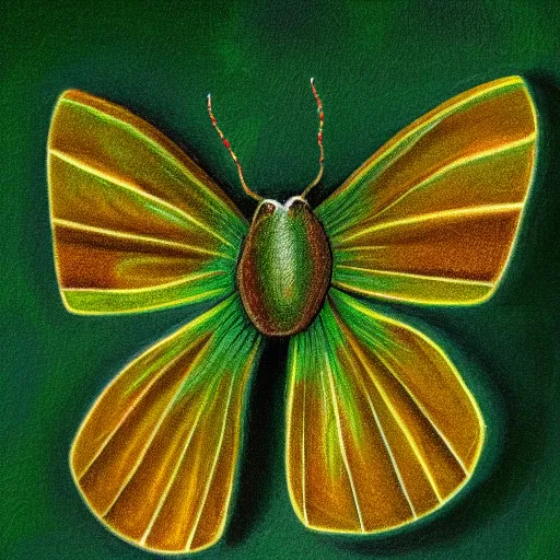 Image similar to a detailed portrait of a magic green moth, art illustration, incredibly highly detailed and realistic, 8 k, sharp focus