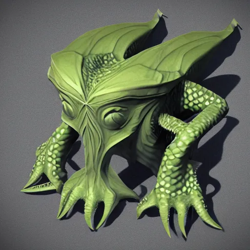 Prompt: low poly game asset, cthulhu monster, 2 0 0 0 video game, isometric view
