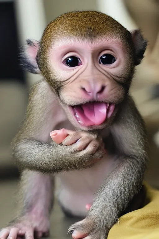 Image similar to a cross between puppy, monkey and baby