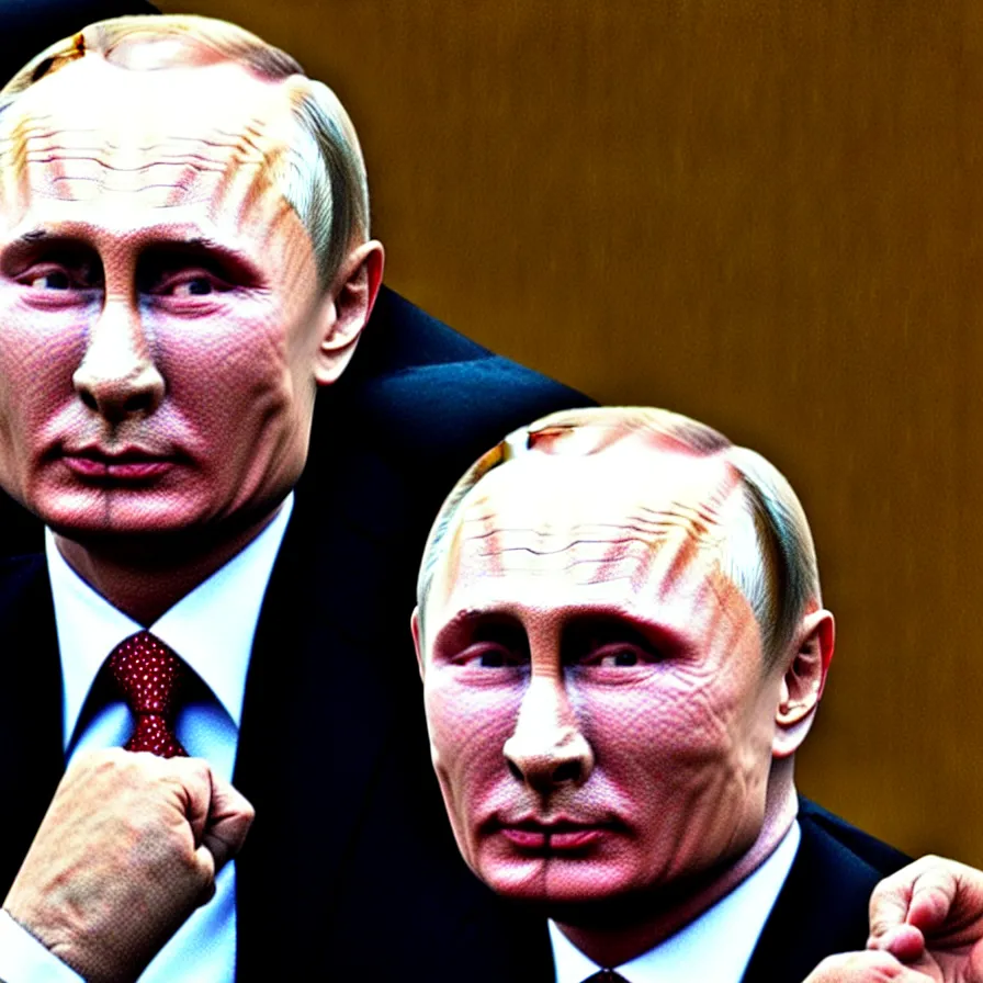 Image similar to putin took over the world