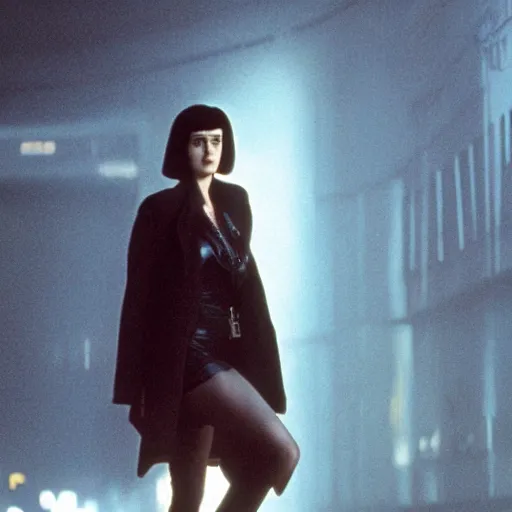 Prompt: a movie still of eva green in blade runner