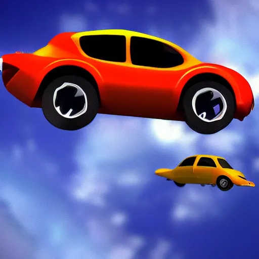 Image similar to flying car going through the sky