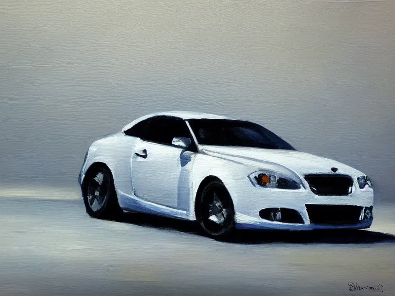 Image similar to car on white background, Oil Painting