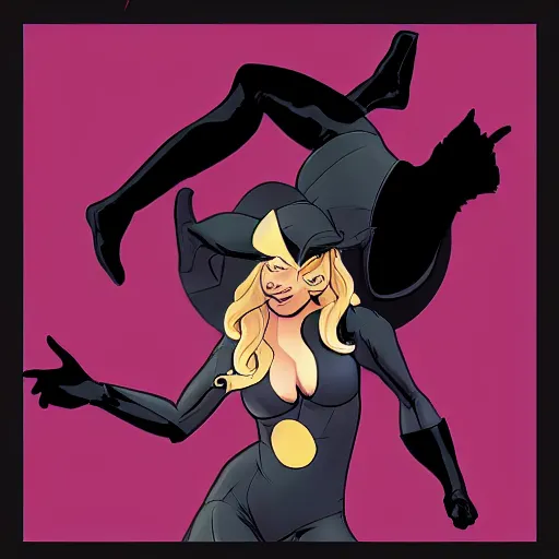 Prompt: (Marvel) Black cat polygon art