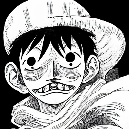 Image similar to [ luffy mustache ] ( by kim jung gi ) ( by kentaro miura ) ( by george morikawa )