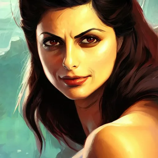 Image similar to portrait Morena Baccarin, fantasy art, heartstone, Video game icon, 2d game art gta cover , official fanart, behance hd, artstation, by Jesper Ejsing, by RHADS, Makoto Shinkai and Lois van baarle, ilya kuvshinov, rossdraws