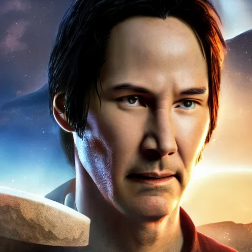 Prompt: Pixar movie about Keanu Reeves invasion of Ancient Athens, UFOs, portrait, intricate, 8k highly professionally detailed, HDR, CGsociety