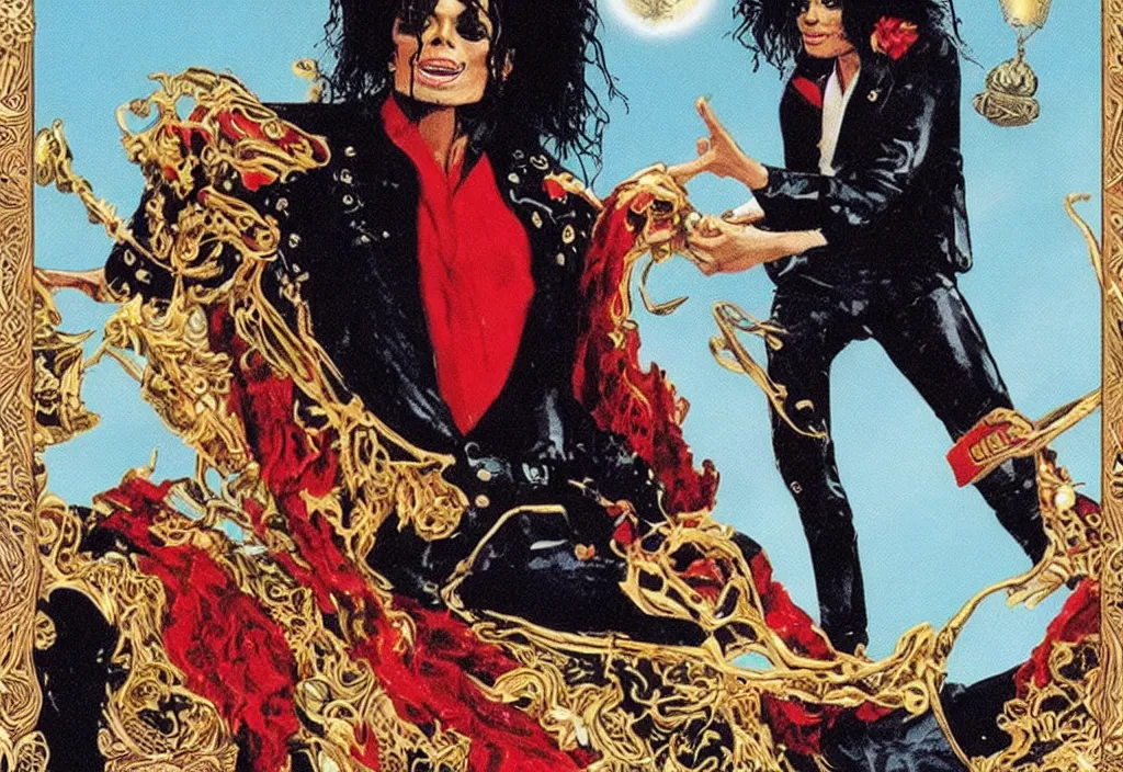 Image similar to michael jackson on a tarot deck