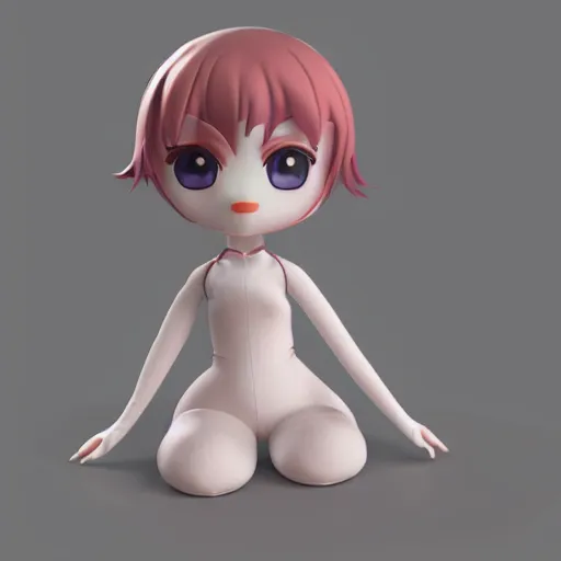 Image similar to cute fumo plush of a girl who is made of transparent translucent melty gel, pbr, bokeh, vray