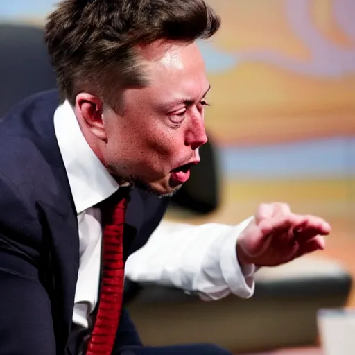 Prompt: Artistic rendering of Elon Musk on his knees crying over losing quarter of his wealth over Twitter debacle