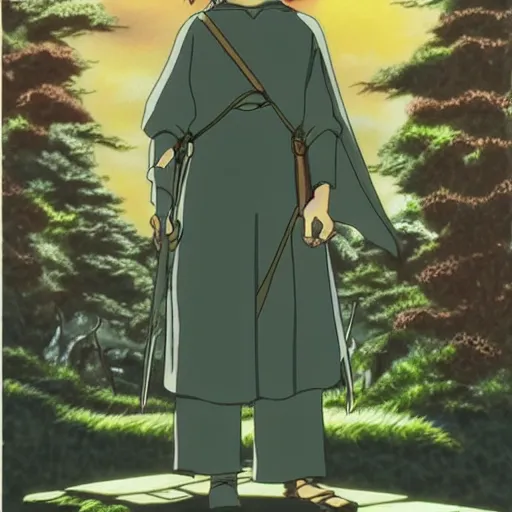 Image similar to aragorn from the anime lord of the rings (1986), studio ghibli