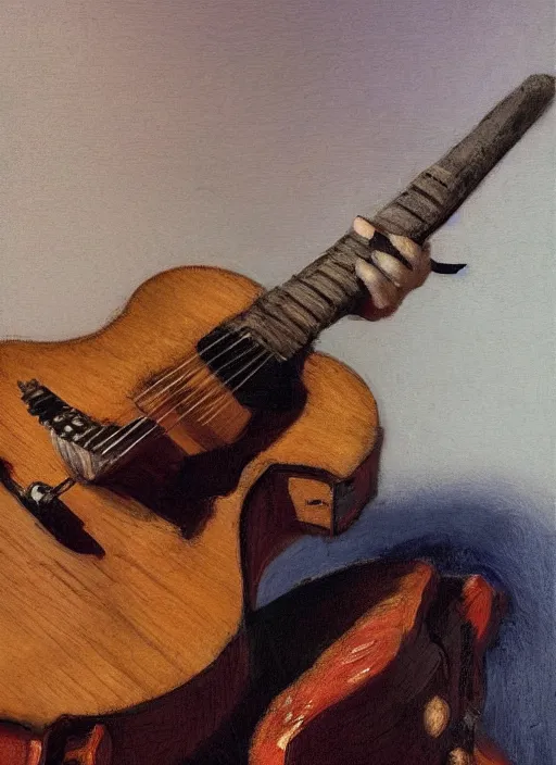 Prompt: medium shot, cinematic, cute 3 d concept art spider playing the guitar, soft lighting, by john ward, by arthur walker, by vermeer, by monet, oil on canvas, royal academy, masterpiece, trending on artstation, cinematic composition, dramatic pose, beautiful lighting, sharp, details, hyper - detailed, hd