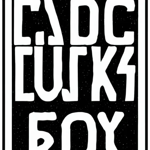 Image similar to black on white graphic poster, in style of david rudnick, acid, y 2 k