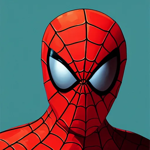 Image similar to face icon stylized minimalist spiderman, loftis, cory behance hd by jesper ejsing, by rhads, makoto shinkai and lois van baarle, ilya kuvshinov, rossdraws global illumination