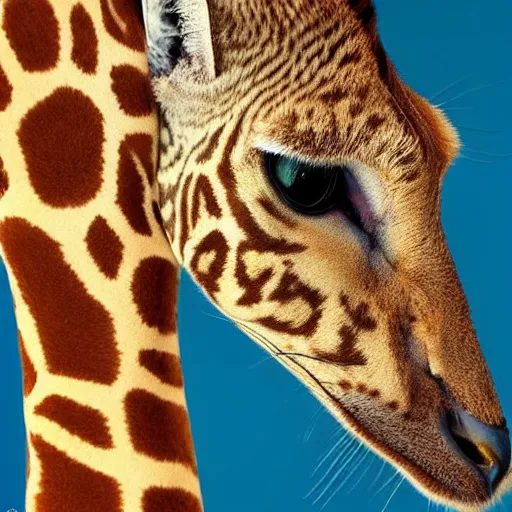 Image similar to cat giraffe hybrid, bold natural colors, national geographic photography, masterpiece, full shot, award winning