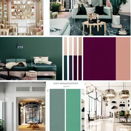 Prompt: inspiration board color palette for branding a boutique hotel brand