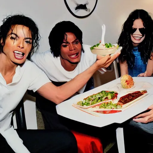 Prompt: michael jackson mukbang