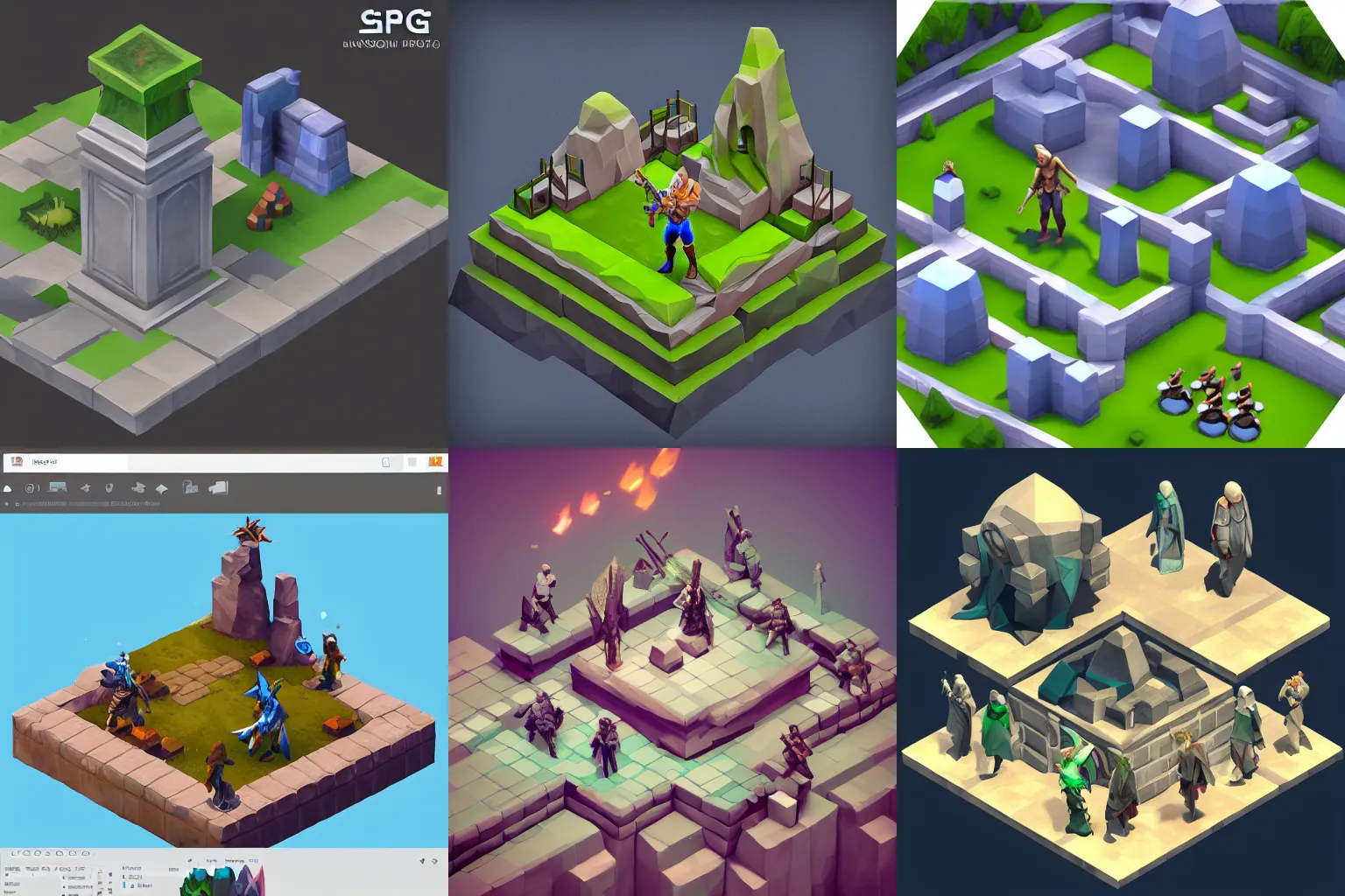 Prompt: rpg game hero isometric viewpoint trending on artstation unreal engine low poly
