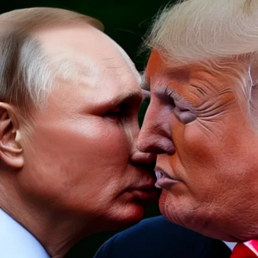 Image similar to putin kissing donald trump