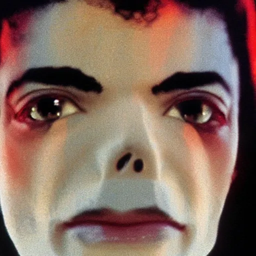 Image similar to half white half black bisected Michael Jackson facial closeup highly-detailed photo