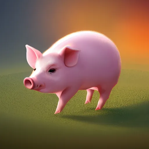 Prompt: World\'s cutest pig, concept art, 4K