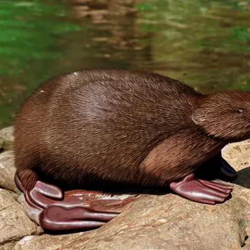 Prompt: photo of body of catwith head of platypus
