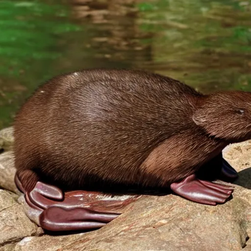 Image similar to photo of body of catwith head of platypus