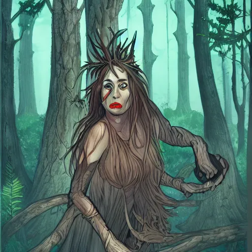 Prompt: a forest Witch in the style of Greg Rutkowsky, Digital art, very detailed, High definition