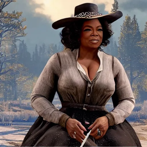 Image similar to oprah winfrey in RDR2