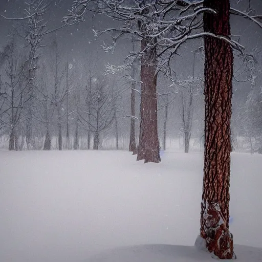 Image similar to mystic winter landscape by wes anderson