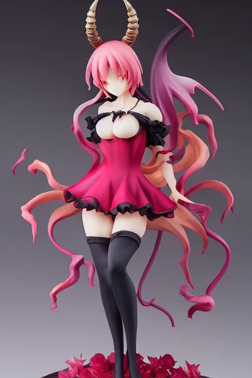 Image similar to figurine of the devil wearing an elegant summer blouse, personification, embodiment of concept, symbolization, official store photo, commercial photo, featured on amiami, lovecraftian, 8 k, 8 5 mm, beautiful composition, smooth curves