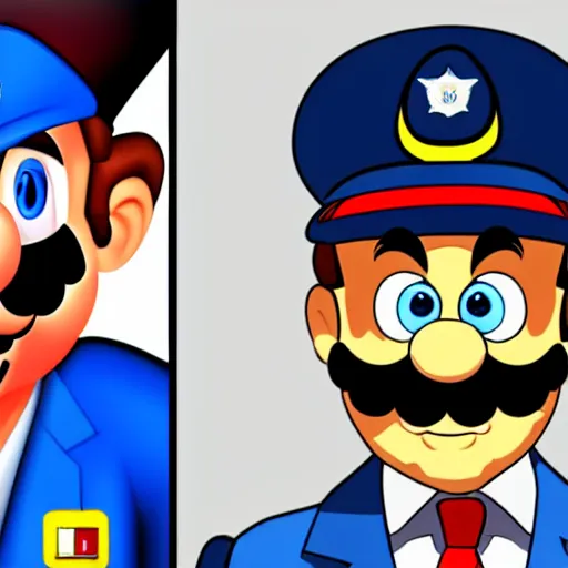 Image similar to mario as air force commander, hyper realistic,