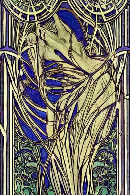 Prompt: Art Nouveau is an international style of art, architecture, and applied art, especially the decorative arts, known in different languages by different names: Jugendstil in German, Stile Liberty in Italian, Modernisme català in Catalan, etc. In English it is also known as the Modern Style.