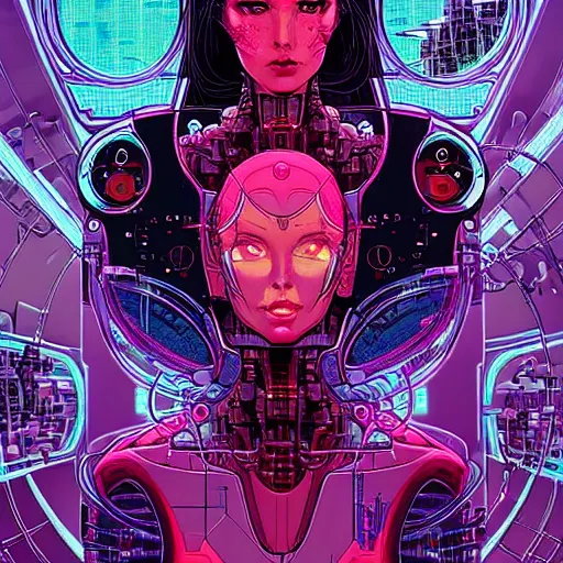 Prompt: a portrait of a beautiful cybernetic woman, wires, cyberpunk concept art by josan gonzales and philippe druillet and dan mumford and enki bilal and jean claude meziere