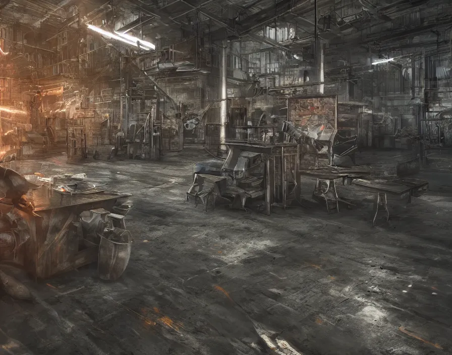 Image similar to mr. beast working in russia metal factory, beautiful texture, beautiful graphics, fantasy artwork, very beautiful scenery, hd, hdr, ue 5, ue 6, unreal engine 5, cinematic 4 k wallpaper, 8 k, ultra detailed