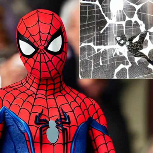 Image similar to Sir David Attenborough as Spider-Man