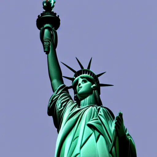 Prompt: statue of liberty z buffer render