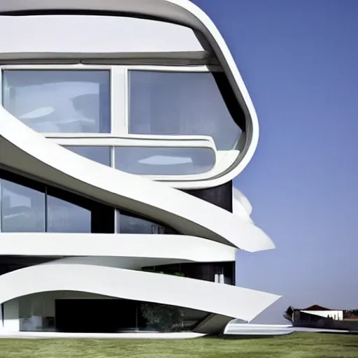 Image similar to house designed by zaha hadid