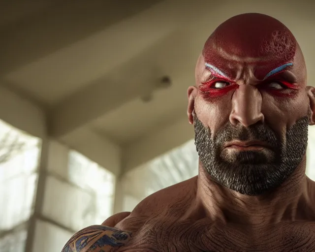 Image similar to dave bautista as a one eyed mythological cyclops. highly detailed 8 k. intricate. lifelike. soft diffused light. nikon d 8 5 0.