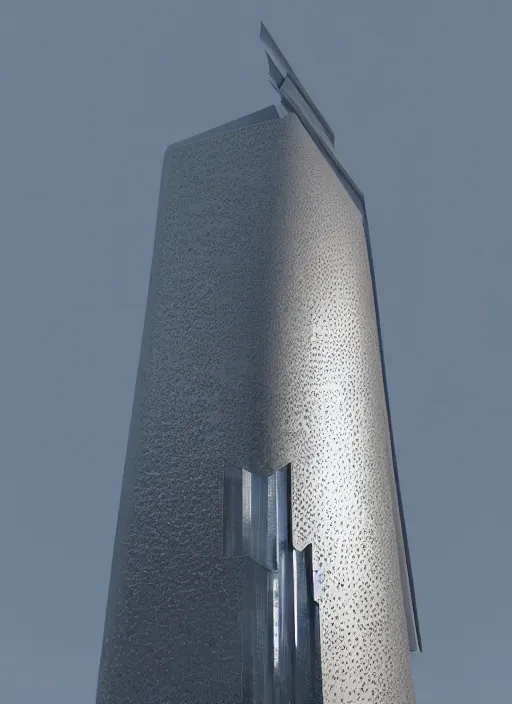 Image similar to highly detailed architecture render of a high futuristic metallic stele, archdaily, made in unreal engine 4