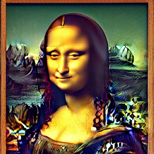 Prompt: the mona lisa by h r giger